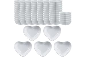 SOCOSY Heart-shaped Multipurpose Ceramic Sauce Dishes Seasoning Dishes Sushi Dipping Bowls Appetizer Plates Serving Dishes Sa