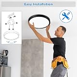 Defurhome 22cm LED Ceiling Light 18W 5000K IP54 Black Dome view 7