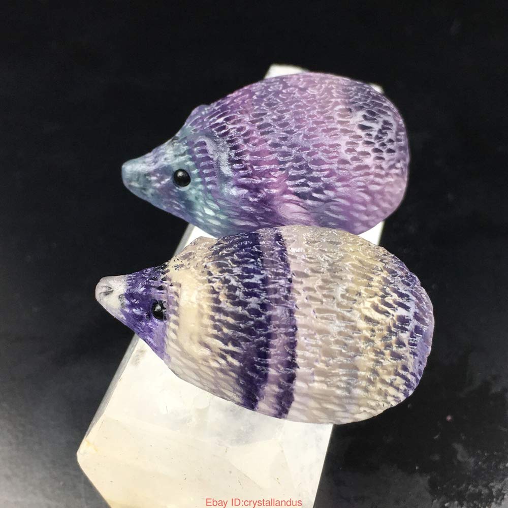 MZY1188 1pc Natural Quartz Crystal Fluorite Hedgehog,Carved Rainbow fluorite Mini Hedgehog hone Decorations diy Handicrafts