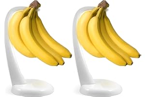 Meadow Lane Banana Holder Stand - BPA-Free White Plastic Fruit Hanger for Freshness, Kitchen Storage Item, 2-Pack
