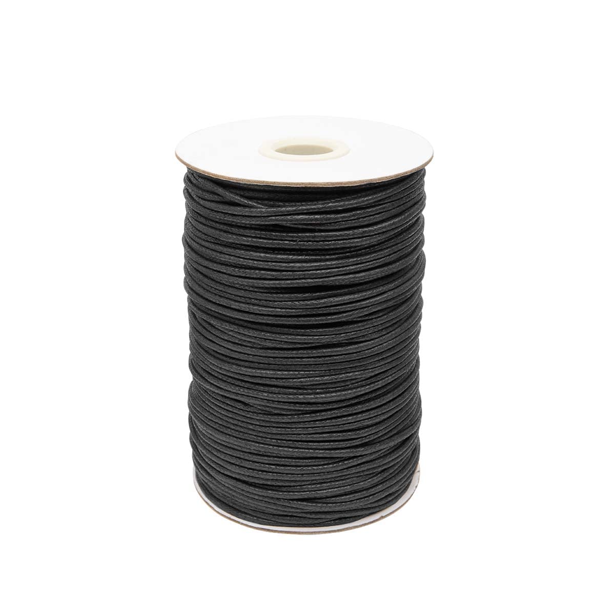 Realm Waxed Cord Cotton - Bracelets, Necklaces, Jewellery Thread, Shamballa Macrame (2mm Black - 10m)