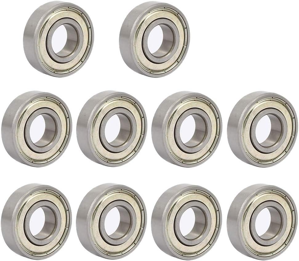 6001ZZ 12 x 28 x 8 mm Deep Groove Ball Bearing, 10 Pcs, Double Metal Shielded Miniature Ball Bearings, Fit for Skateboard Bearings, 3D Printer RepRap Wheel, Roller Skates, Inline Skates (Pack of 10)
