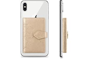 Ropigo Cell Phone Mandala Wallet,Credit Card Holder for Back of Phone Pocket 3M Adhesive Sticker Card Pouch Sleeve for iPhone/Samsung Galaxy/Moto/Google/Android and Most Smartphones (M-Glod)