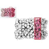 KADADSA 100 pcs Tiny Artificial Roses Mixed Pink Five Color Mulberry Paper Flower 15-18 mm Flower Wedding Scrapbooking (Pink Color 02)