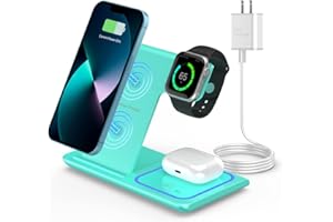 Wireless Charger Station,RUI MAI LAI 3 in 1 Wireless Charger for Apple iPhone/iWatch/Airpods,iPhone 13/12/11 (Pro, Pro Max)/XS/XR/XS/X/8(Plus),iWatch 7/6/SE/5/4/3/2,AirPods 3/2/pro