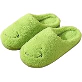 Hauioe Christmas Slippers Cartoon Plush Slippers Winter Soft Green Merry Christmas Gifts
