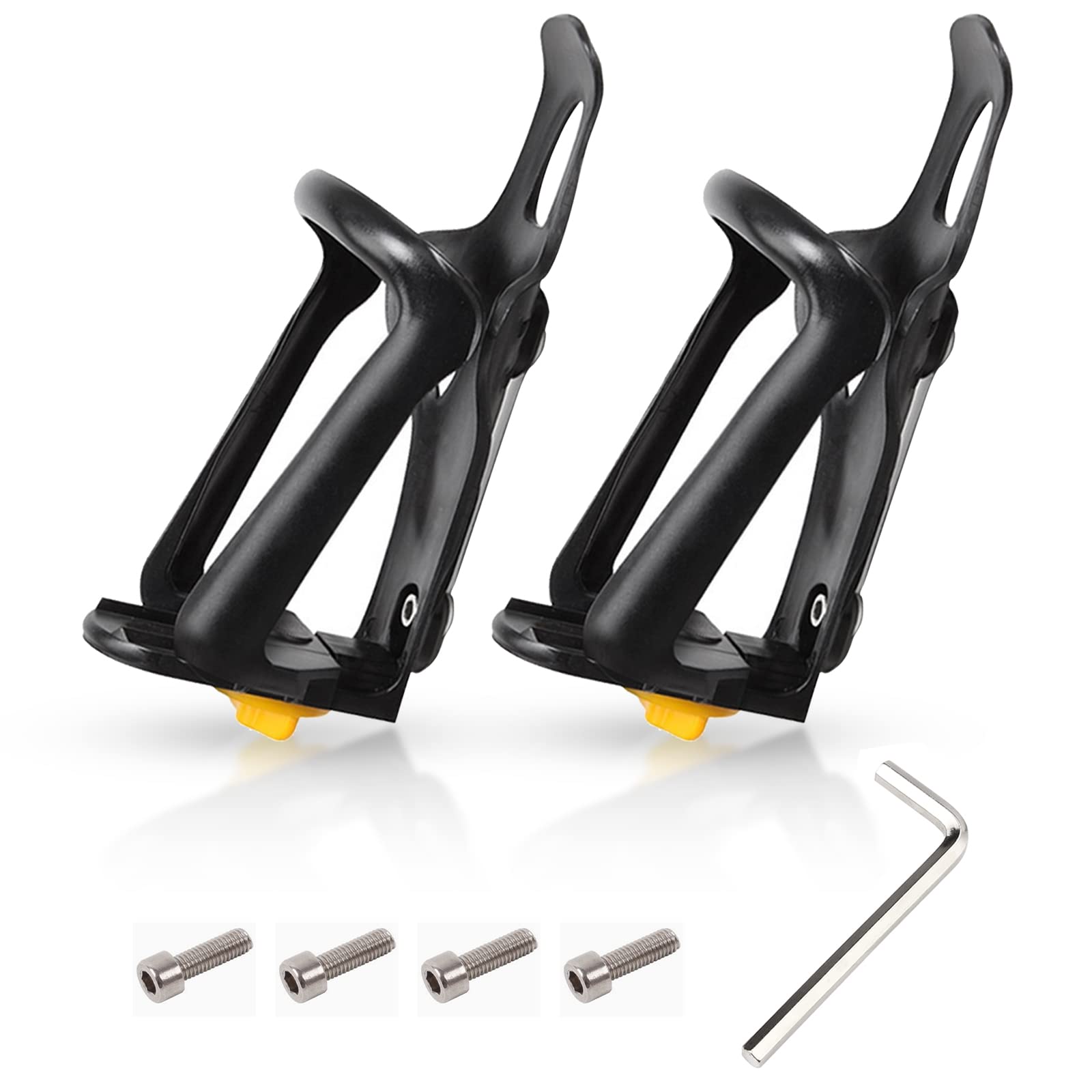 Bike Water Bottle Cages adjustable,2-Pack Mountain Bike Bottle Holder Easy Installation Bicycle Drink Cup Holders for Cycling Fits Any Bike (Black)