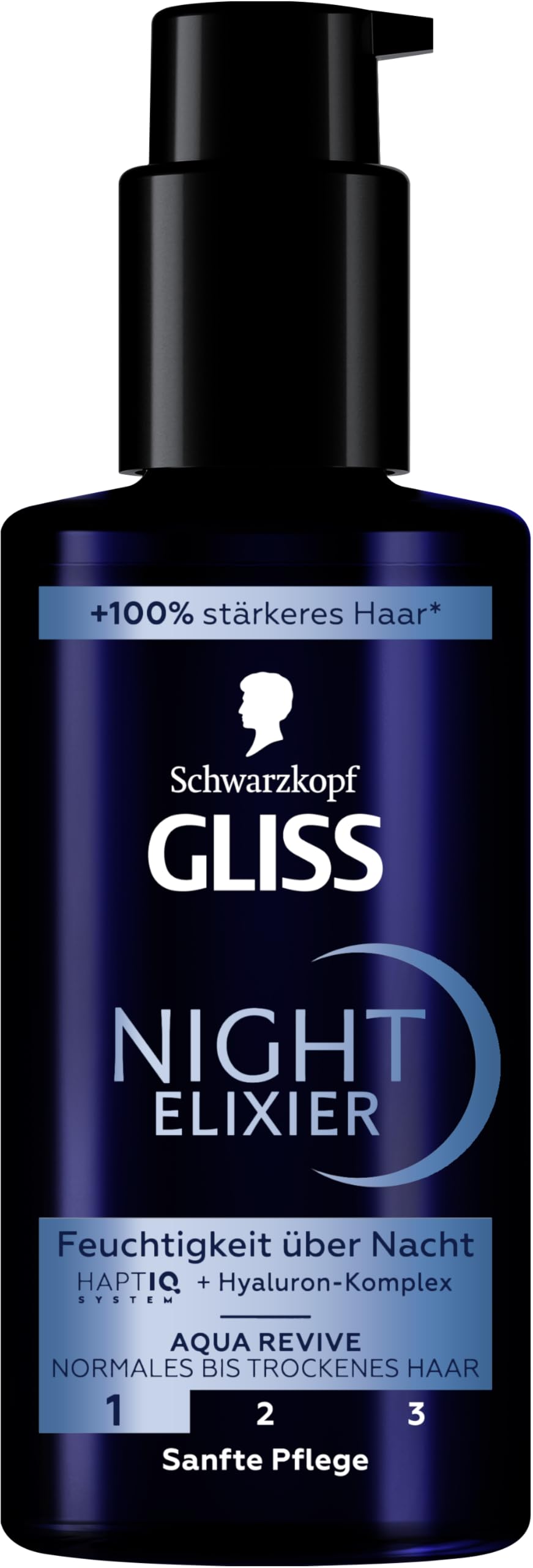 Gliss Night Elixir Aqua Revive (100 ml), Hair Serum Moisturises Normal to Dry Hair During Sleep, Hair Care Repairs Hair Long-Lasting
