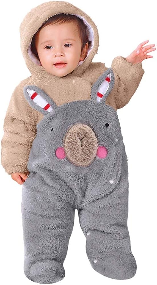 Babykleidung Neugeborene Winter,Covermason Neugeborenes Baby M/ädchen Junge Overall Mit Kapuzen Cartoon B/är Samt Spielanzug Strampler Kleider