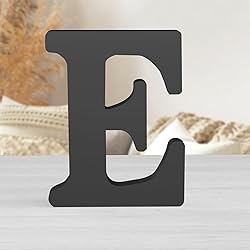 Zaruatu 8 Inch Black Wood Letters Unfinished Wood