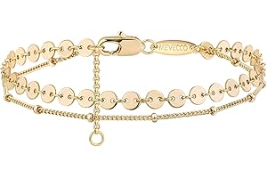 MEVECCO Bracelet for Women 14K Gold Plated Dainty Chain Simple Jewelry Cute Handmade Minimalist for Her