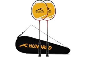 HUNDRED POWERTEK 100 (Set of 2) Badminton Racket with Full Cover