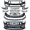 Complete Front Bumper Cover kit Dark Horse Style Replacement For 2024-2025 Up Ford Mustang - With Tow Hook Hole,Without Park Assist Sensor Holes