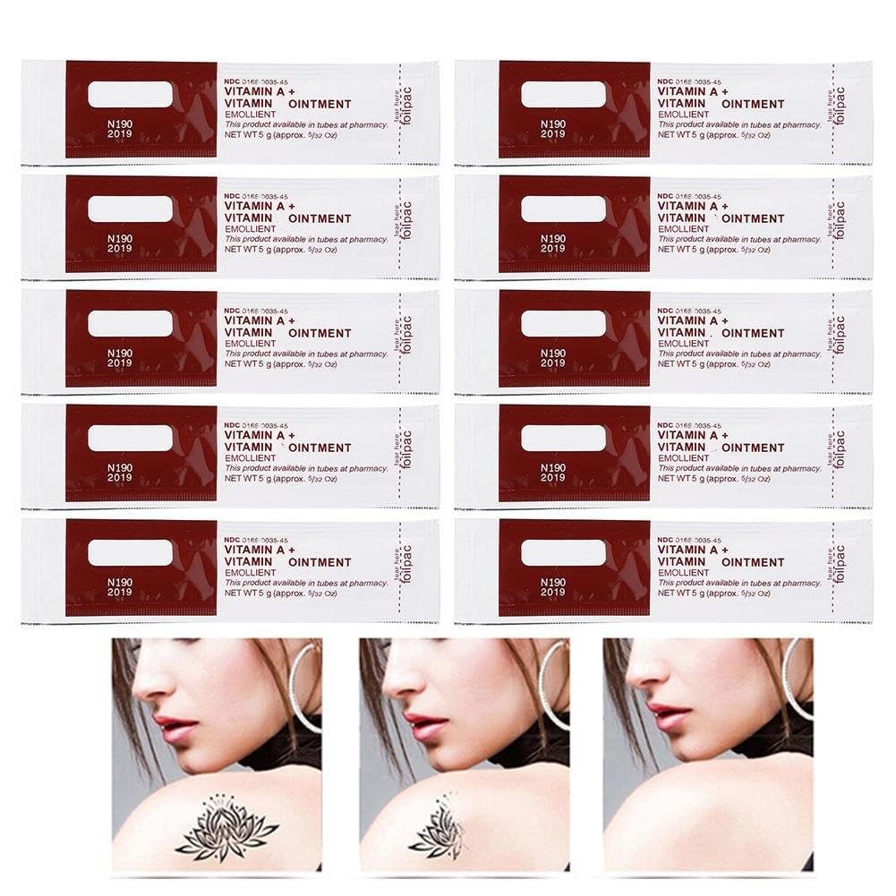 Semme Repairing Ointment, 10Pcs/Set Permanent Makeup Anti Scar Tattoo Cream Aftercare Recovery Vitamin A&D Ointment Cream Gel(White) Add Gift Options Get Other Popular Tattoo Repair Cream