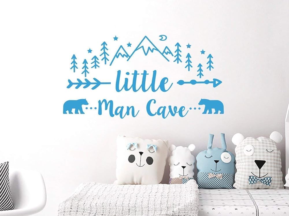 Amazon Com Wall Decals Quotes Little Man Cave Arrow Man Cave Stickers Rustic Wall Decal Mountain Nursery Bedroom Nv268 Handmade amazon com
