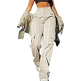 SDNGED Cargo Pants for Women High Waisted Baggy Wide Leg Stretchy Y2K Streetwear Black Cargo Pants Women with Pockets