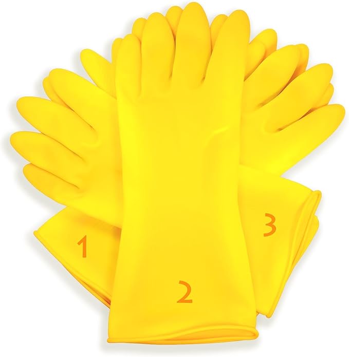 Heavy Duty Dishwashing Rubber Gloves Kitchen Cleaning Waterproof Latex