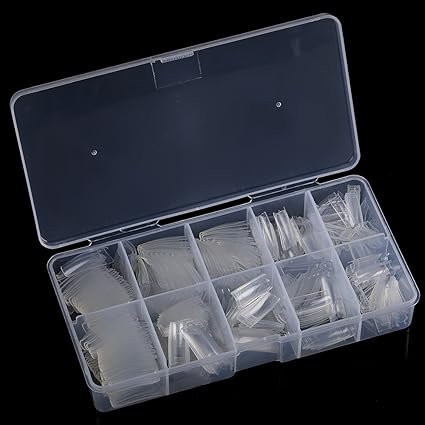 Yimart - 500 uñas postizas de acrílico transparente con caja: Amazon.es: Belleza