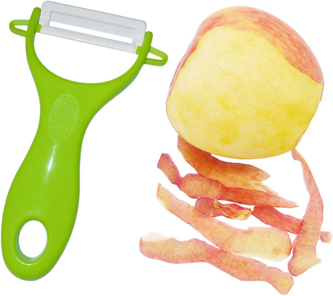 KYODIMA Best Antioxidant Ceramic Vegetable Peeler, Will Not Rust, Ultra Sharp Potato Peeler - Y Shaped Apple Peeler, Green