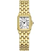 CNYXCN Gold Watches for Women with Rectangular Case,Roman Dial,Vintage Bracelet,Water Resistant