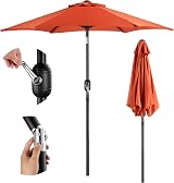 VonHaus Parasol 2M Burnt Orange with Hand Crank Tilt UV30+ Protection