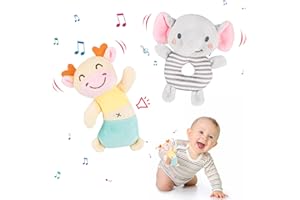 XIXILAND Baby Rattles 0-6 Months Baby Toys 0-6 Months, Newborn Toys 0 3 Months Brain Development Plush Stuffed Animals Toys Infant Toys 0-3 Months Soft Rattles for Babies 0-6 Months Boys Girls