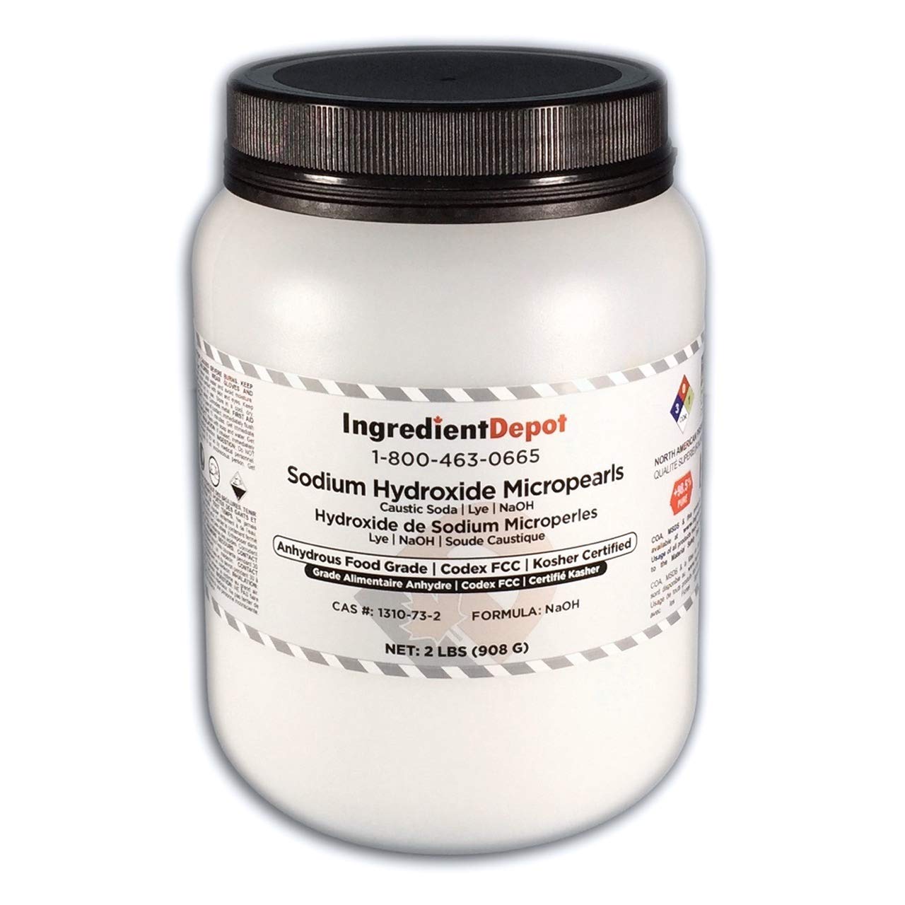 Sodium Hydroxide Micropearls Food Grade 2 lbs Amazon.ca Industrial