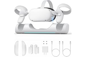 ZYBER Charging Dock for Meta Quest 2, VR Charger Station for Oculus Quest 2, Charging Stand for Quest 2 Controllers, Rechargeable Batteries (Support Charging Elite Strap with Battery)