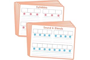 Amagogo 10 Pieces Dry Erase Board Writling Cards Phonemic Awareness Phonics Games Whiteboard Sounds Blends for Homeschool Cla