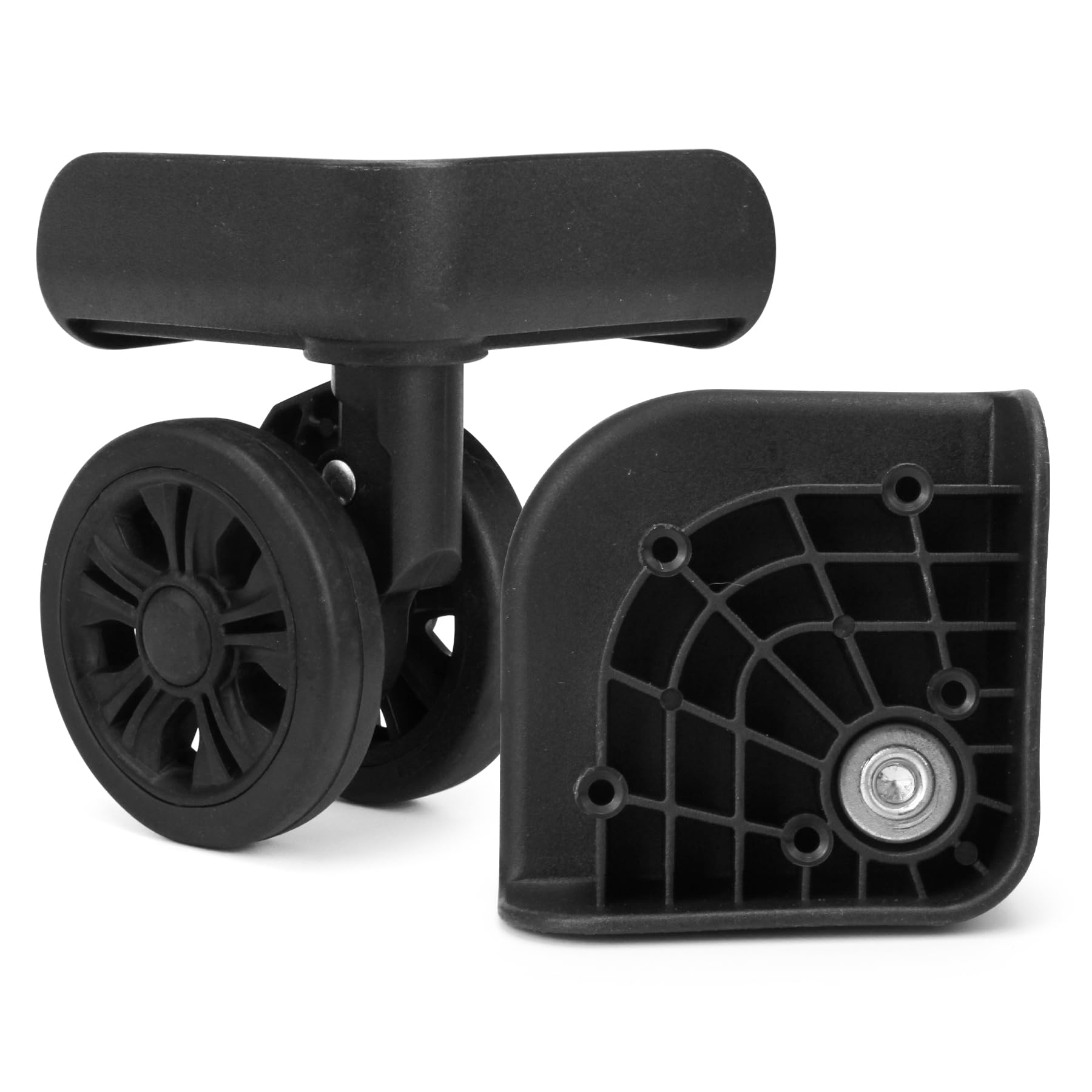 Photo 1 of Volein Wheel Replacement Luggage Travel Suitcase Wheel, Black 360 Swivel Spinner Luggage Wheel, Luggage Wheel Replacement Kit, 2pcs Suitcase Wheel for Luggage Suitcase