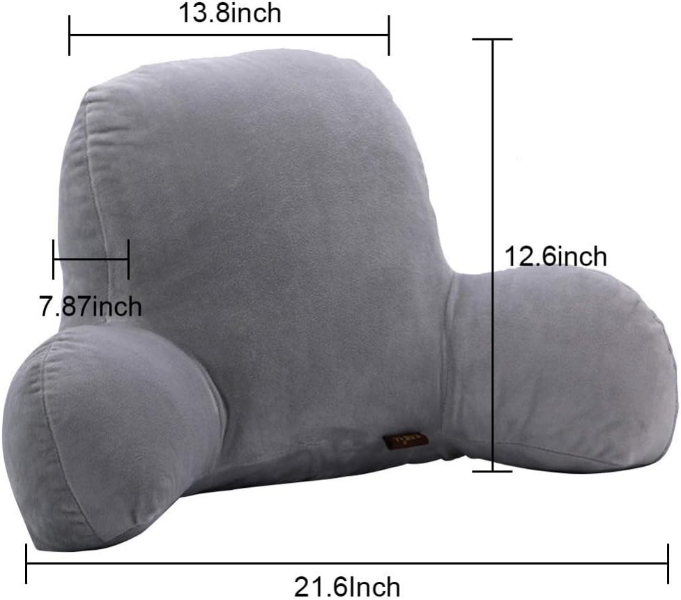 Hrtc T-Shape Reading Luxury Support Bed Reading Back Rest Lumbar Cushion Pillows Bed Rest Lounger Sofa Chair Back Supports and The Design of Support not Prevent Deformation (Blue): Home & Kitchen