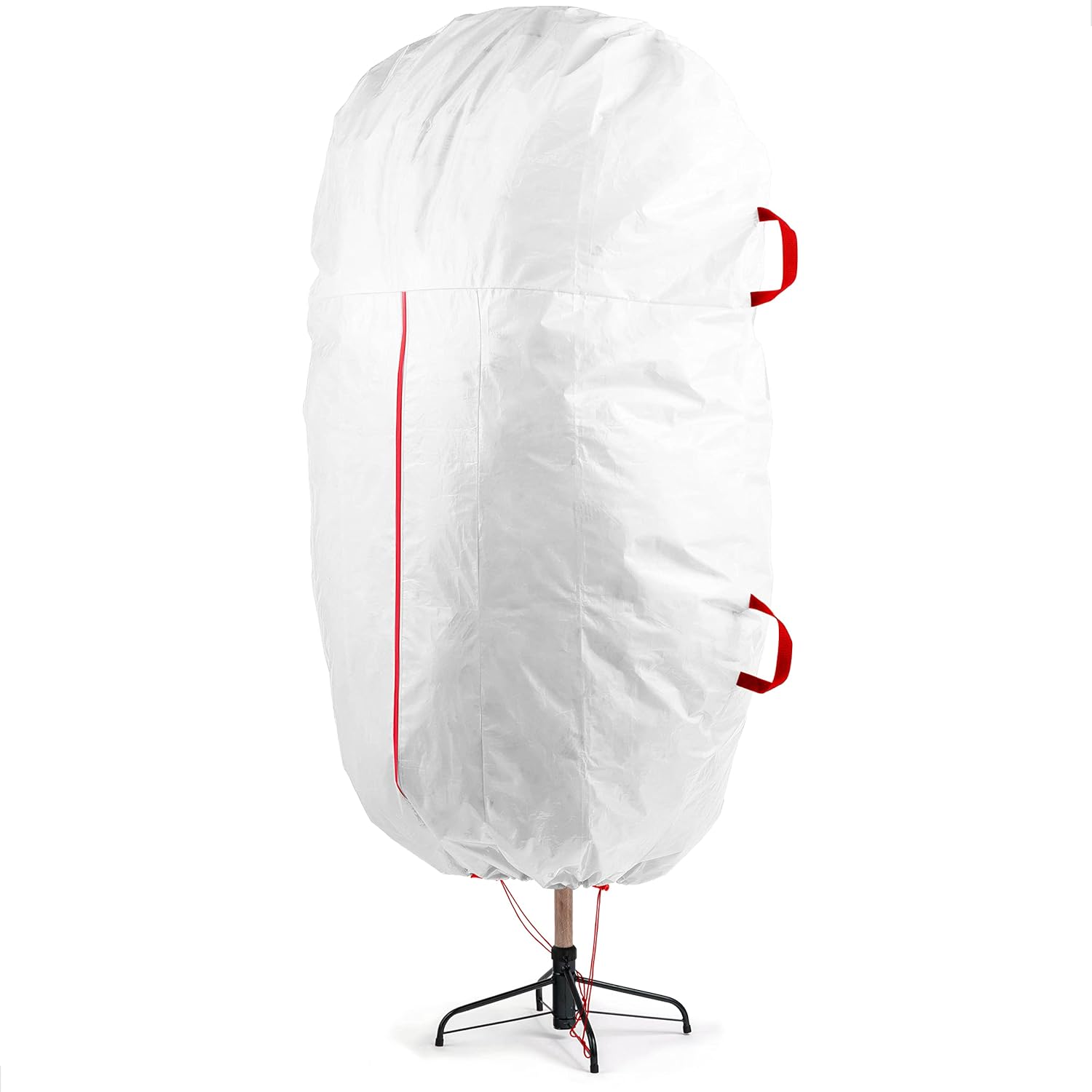 Holiday Décor Storage - Zober Upright Christmas Tree Storage Bag - Fits 7.5 Ft Artificial Tree - Christmas Tree Bag W/Drawstring Hem, Zipper, and Carrying Handles - Plastic, Waterproof - White