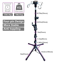 Four-Leg Portable IV Pole for Travel, Adjustable IV