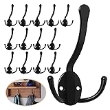 Homanu 14 Pack Coat Hooks Heavy Duty, Metal Three