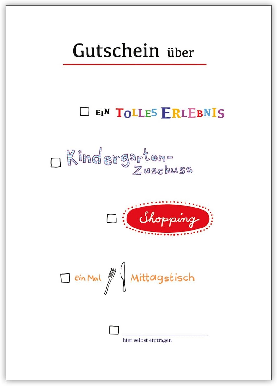Netter Ankreuz Gutschein Gutschein Uber Ein Tolles Erlebnis Kindergarten Zuschuss Shopping Ein Mal Mittagstisch Und Zum Selber Eintragen Schone Grusskarte Mit Umschlag Hochwertig Und Schon Amazon De Burobedarf Schreibwaren Netter Ankreuz Gutschein Gutschein Uber Ein Tolles Erlebnis Kindergarten Zuschuss Shopping Ein Mal Mittagstisch Und Zum Selber Eintragen Schone Grusskarte Mit Umschlag Hochwertig Und Schon Amazon De Burobedarf Schreibwaren