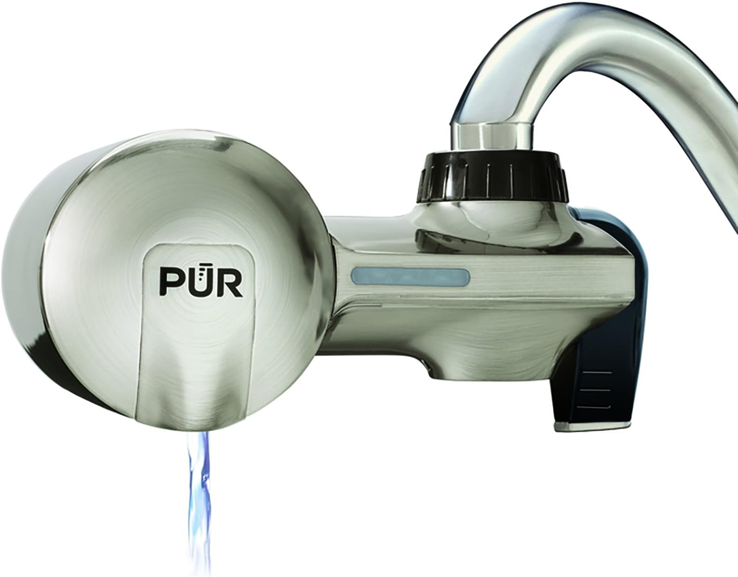 PUR PFM450S Faucet Water Filtration System, Horizontal, Stainless Steel - - 