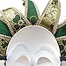 ZjpMask Green Full Face Venetian Jester Mask Masquerade Mardi Gras Wall Decorative Art Collection