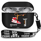 Compatible Airpods Pro 3 Case(2025),Cool Design Shoe Print Soft Silicone Protective Cases for Apple AirPods Pro 3rd Generation Case,Airpod Pro 3 Cover with Lanyard &amp; Keychain for Men/Boy