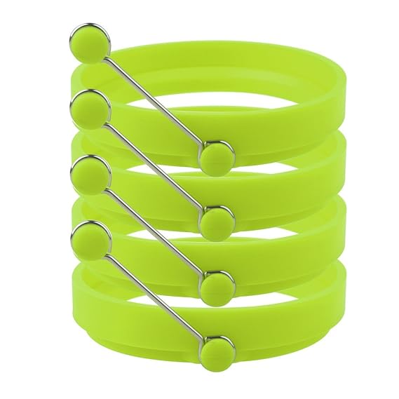 Sicai Ei Ring 4 Pack Antihaft Silikon Ei Ringe Pfannkuchenform Runde Kochen Form Grün