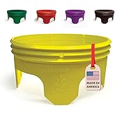 Rooted Promise 7 inch Planting Grow Rings (Solid Ring) | 6 Pack | Yellow | Perfect for Deep Watering Veggies Herbs and Flowers | Round Edging to Separate Rock and Protect Plants | Made in USA