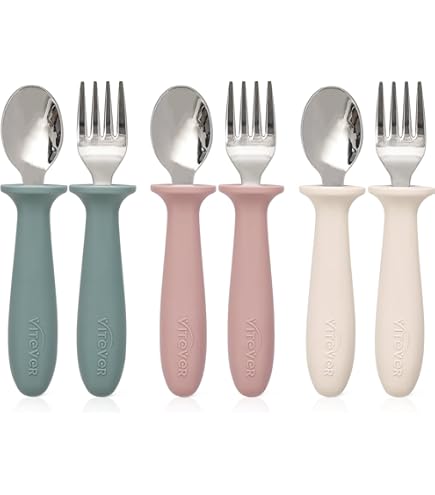 6-Piece Toddler Forks Set - Stainless Steel Baby Utensils For Self Feeding
