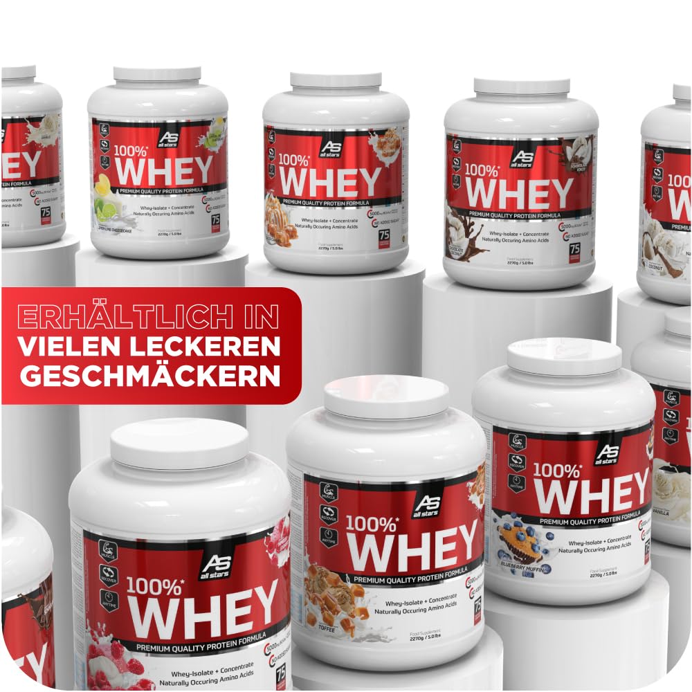 All Stars 100% WHEY PROTEIN 2270g I Eiweiß-Pulver mit Whey-Konzentrat & Isolat I leckeres Low-Fat Powder I hochwertiges Protein-Pulver I cremiger Protein-Shake mit Chocolate-Flavour 4