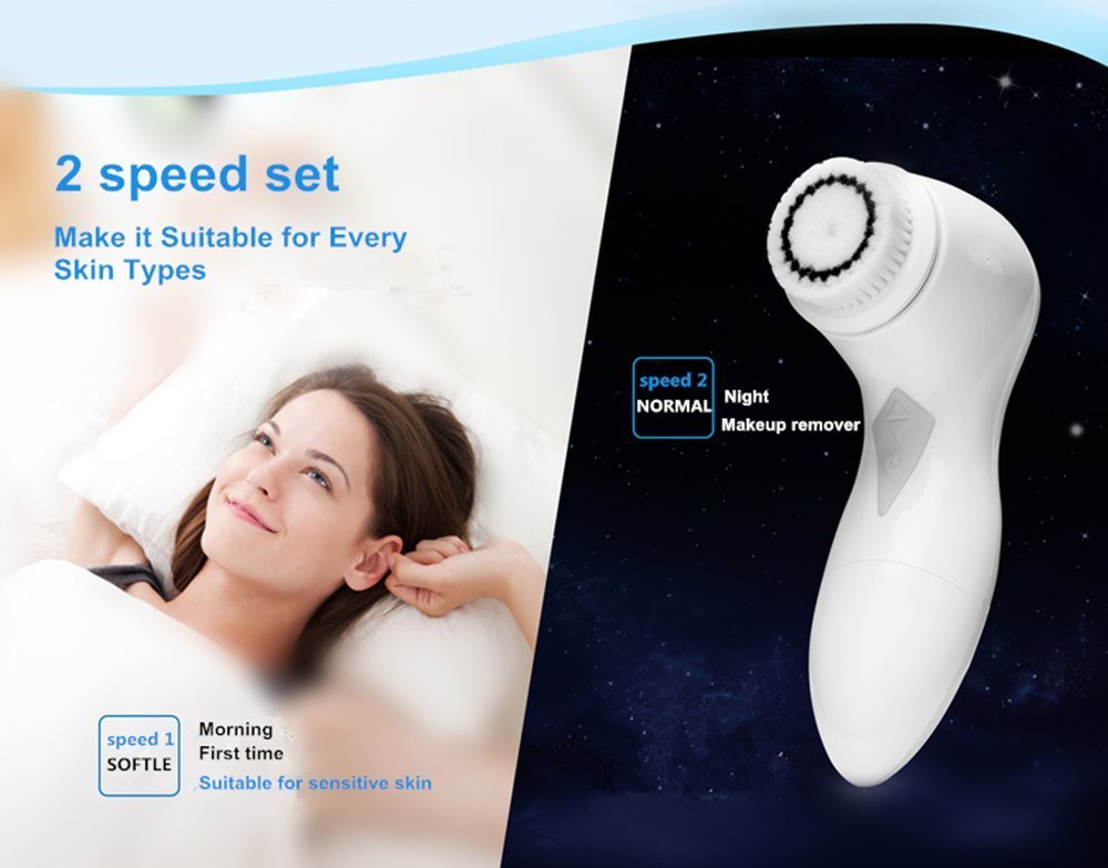 Anfiar Gesichtsreinigungsbürste Gesichtsbürste Elektrisch IPX6 Wasserdicht Minimiert Poren Porenreiniger Entfernt Mitesser Verbessert Teint Hautreinigung Gesichts-Massagegerät mit Etui