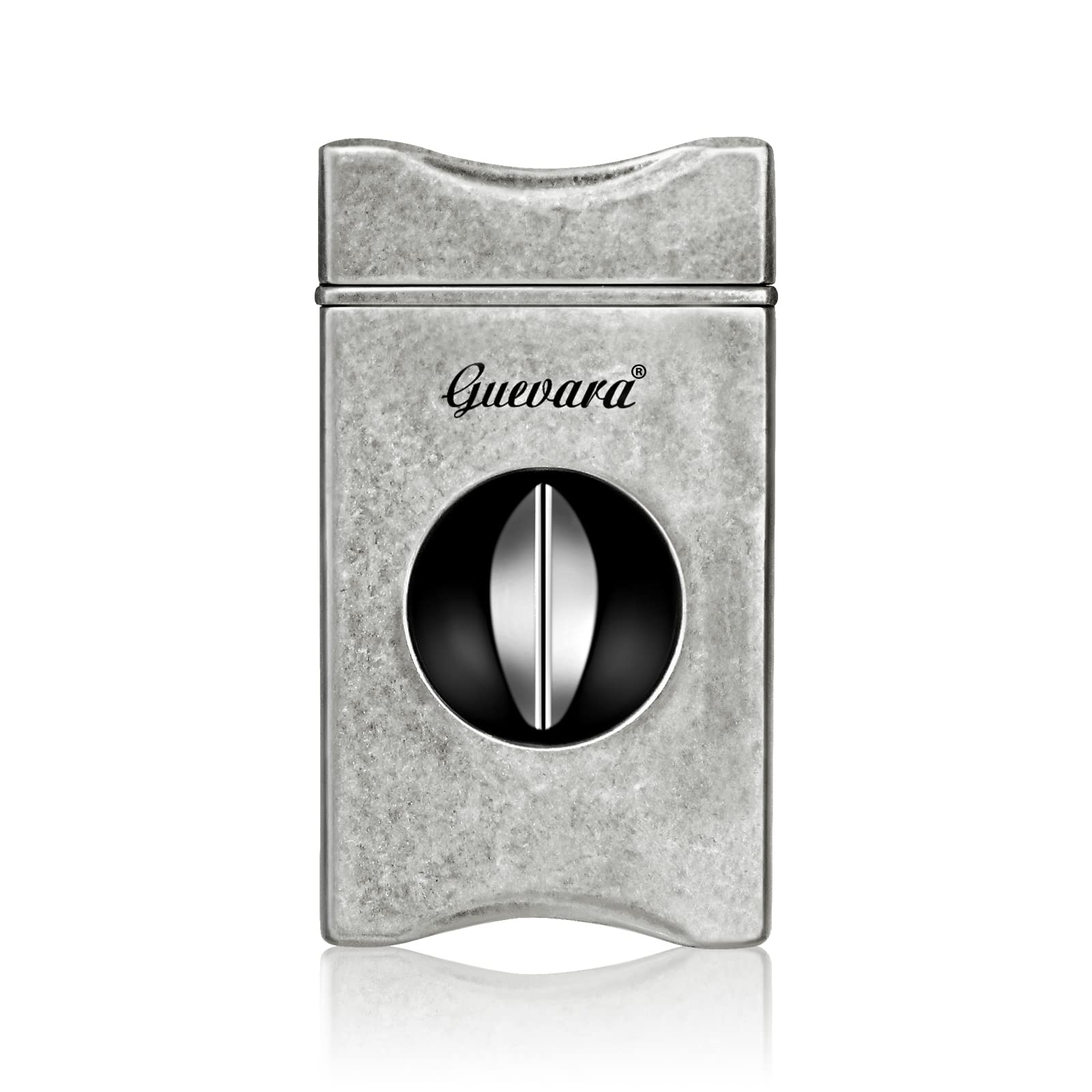 Cigar Cutter V Cut Silver Stainless Steel Blade Cigar Guillotine Cigar Cutter with Cigar Holder Silver