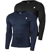 Runhit Compression Shirts for Men Long Sleeve Cool Dry Workout Undershirts Athletic Running Base Layer Top for Sports Gym