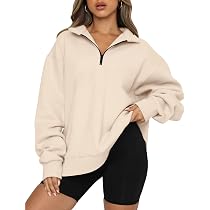 Amazon.com: EFAN Womens Oversized Sweatshirts Half Zip Pullover 