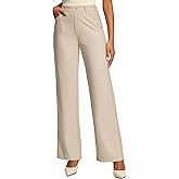 Ewedoos Women Wide Leg Stretchy Dress Pants High Waisted Work Pants Pull on Business Casual Outfits Slacks Office Trousers