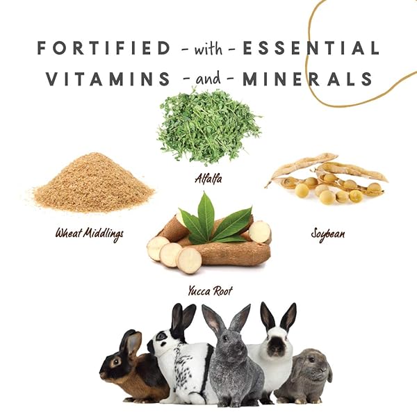 MANNA PRO RABBIT FOOD WITH VITAMINS AND MINERALS, COMPLETE FEED FOR RABBITS, SUPPORTS HEALTHY GROWTH AND DIGESTION, NO ARTIFICIAL COLORS OR FLAVORS, 5 LB