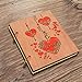Calenzana 4x6 Love Photo Album Heart Wooden Picture Albums Book with 120 Pockets Wedding Anniversary Valentines Gifts