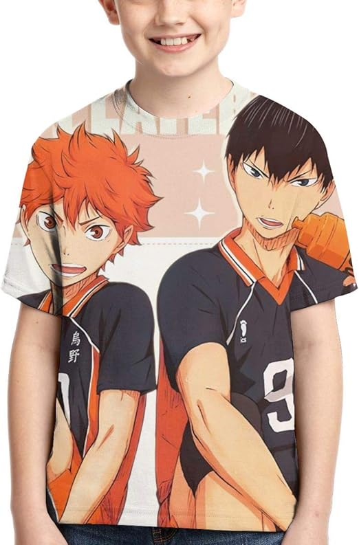 Zegailian Jungen T-Shirt Anime 3D Muster Haikyuu Hinata Shoyo Kageyama
